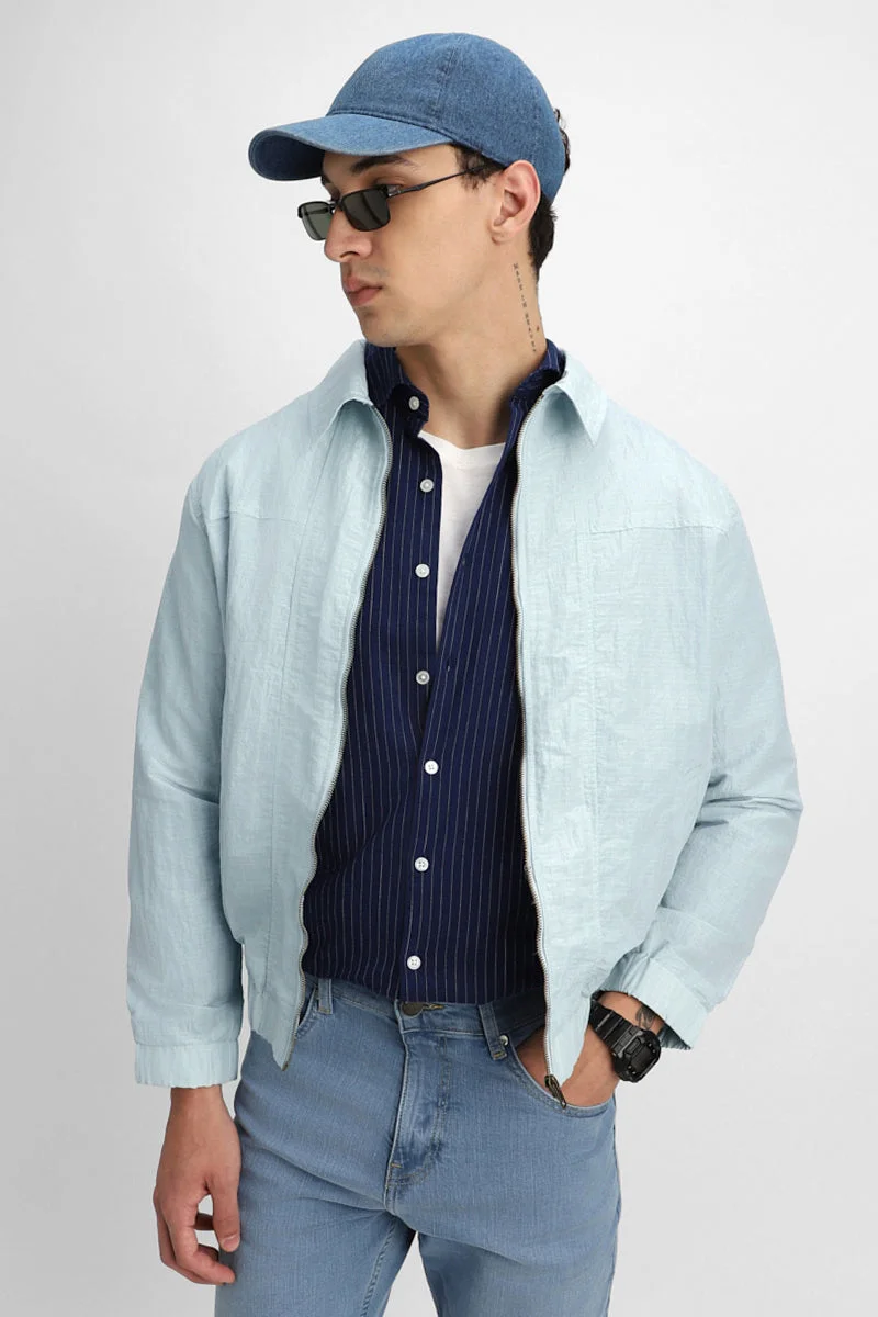 SNITCH Textured Zipper Relaxed Fit 100% Nylon Jacket